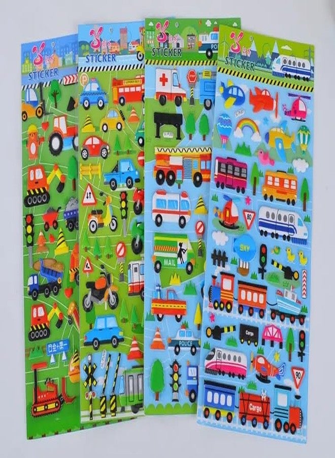 NVF Kids Vehicle Stickers Set - Cars, Trucks, Fire Engine, Ambulance, Police & Airplane Stickers for Toddlers, Scrapbooking, School Projects & DIY Crafts - Image 4